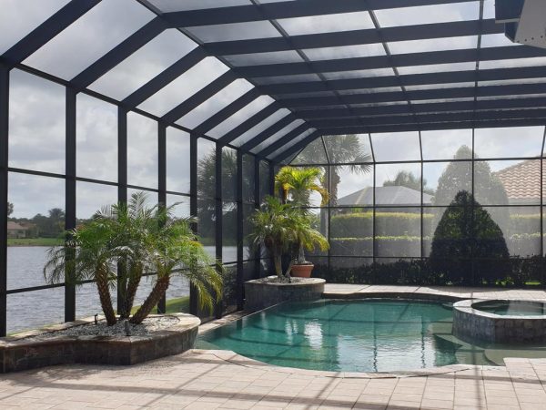 New Model Rescreening and Painting Pool Cage restoration Sarasota Florida